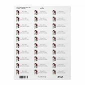 Ivory Plum Paars Floral Return Address Etiket (Full Sheet)