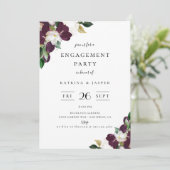 Ivory pruim bloemenverlovingsfeest kaart (Staand voorkant)