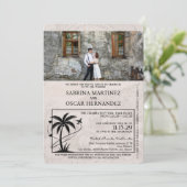Ivory Puerta Vallarta Passport Wedding Kaart (Staand voorkant)
