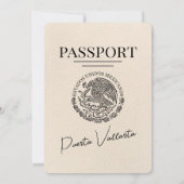 Ivory Puerta Vallarta Passport Wedding Kaart (Achterkant)