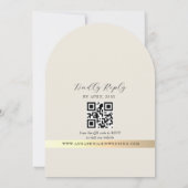 Ivory QR Code and Monogram Photo Wedding Kaart (Achterkant)