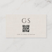 Ivory QR Code Linen Luxury Boutique Fashion  Visitekaartje (Achterkant)