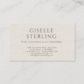 Ivory QR Code Linen Luxury Boutique Fashion  Visitekaartje (Voorkant)