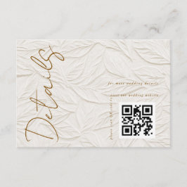 Ivory QR code Wedding Details Informatiekaartje