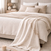 Ivory Quarry Veins Fleece Blanket