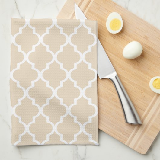 Ivory Quatrefoil Kitchen Towel Theedoek (Quarter Fold)