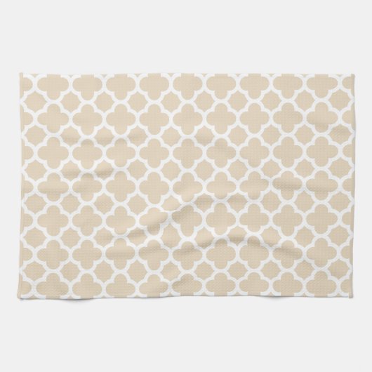 Ivory Quatrefoil Trellis Pattern Kitchen Towels Theedoek (Horizontaal)