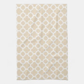 Ivory Quatrefoil Trellis Pattern Kitchen Towels Theedoek (Verticaal)