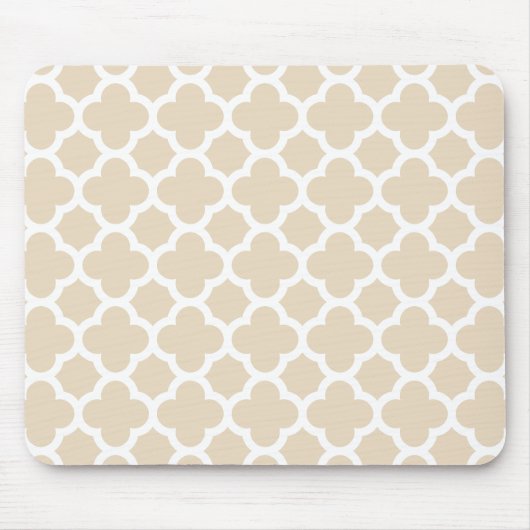 Ivory Quatrefoil Trellis Pattern Muismat (Voorkant)