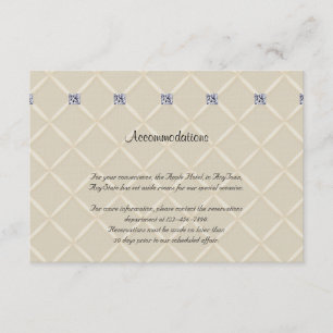 Ivory Quilted Bling Diamonds Posh Wedding Insert Informatiekaartje