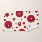 Ivory Red Dots Funky Whimsical Circle Pattern  Bad Handdoek (Handdoek)