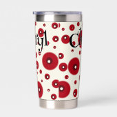 Ivory Red Dots Funky Whimsical Circle Pattern  Geïsoleerde Drinkbeker (Rechts)