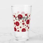 Ivory Red Dots Funky Whimsical Circle Pattern  Glas (Achterkant)