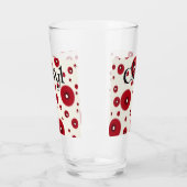 Ivory Red Dots Funky Whimsical Circle Pattern  Glas (Links)
