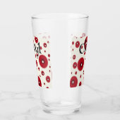 Ivory Red Dots Funky Whimsical Circle Pattern  Glas (Rechts)