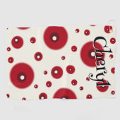 Ivory Red Dots Funky Whimsical Circle Pattern  Golfhanddoek (Horizontaal)