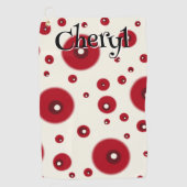 Ivory Red Dots Funky Whimsical Circle Pattern  Golfhanddoek (Voorkant)
