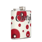 Ivory Red Dots Funky Whimsical Circle Pattern  Heupfles (Rechts)