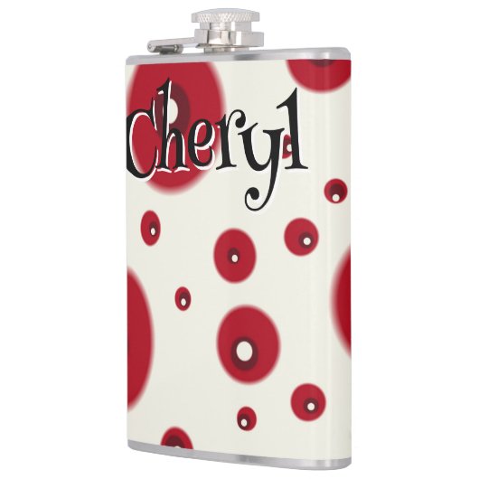 Ivory Red Dots Funky Whimsical Circle Pattern  Heupfles (Links)