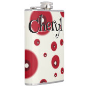Ivory Red Dots Funky Whimsical Circle Pattern  Heupfles (Rechts)