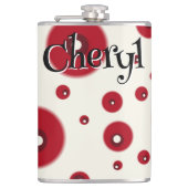 Ivory Red Dots Funky Whimsical Circle Pattern  Heupfles (Voorkant)