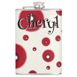 Ivory Red Dots Funky Whimsical Circle Pattern  Heupfles