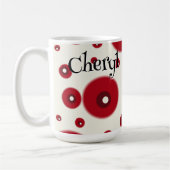 Ivory Red Dots Funky Whimsical Circle Pattern  Koffiemok (Links)
