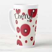 Ivory Red Dots Funky Whimsical Circle Pattern  Latte Mok (Linkerhoek)