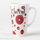 Ivory Red Dots Funky Whimsical Circle Pattern  Latte Mok (Rechts)