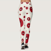 Ivory Red Dots Funky Whimsical Circle Pattern  Leggings (Achterkant)