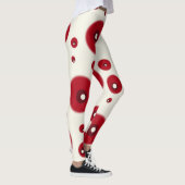 Ivory Red Dots Funky Whimsical Circle Pattern  Leggings (Rechts)