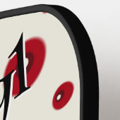 Ivory Red Dots Funky Whimsical Circle Pattern  Pickleball Paddle (Links Detail)