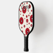 Ivory Red Dots Funky Whimsical Circle Pattern  Pickleball Paddle (Links)