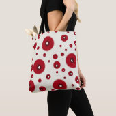 Ivory Red Dots Funky Whimsical Circle Pattern  Tote Bag (Dichtbij)
