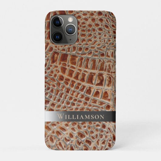 Ivory Red Reptile Digital Leather Smoke Metal Case-Mate iPhone Case (Achterkant)