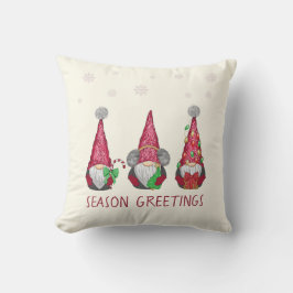 Ivory Red Waterverf Scandinavische kerstboom Kussen