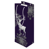Ivory Reindeer Christmas | Purple Wijn Cadeautas (Achterkant Gekanteld)