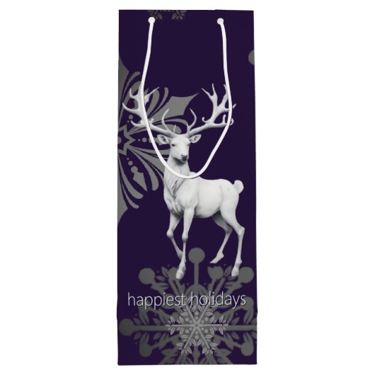 Ivory Reindeer Christmas | Purple Wijn Cadeautas (Achterkant)