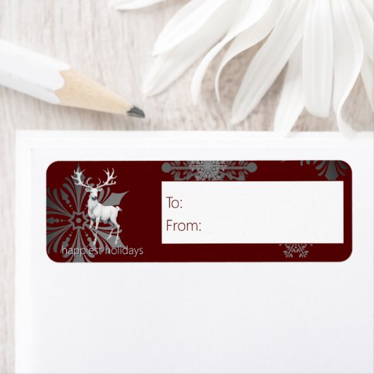 Ivory Reindeer Christmas | Red Gift Etiket (Insitu)