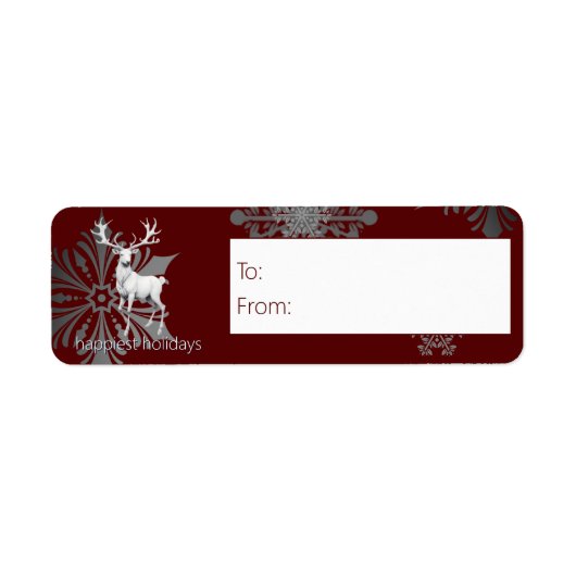 Ivory Reindeer Christmas | Red Gift Etiket (Voorkant)