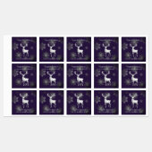 Ivory Rendier Kerst | Paarse Gepersonaliseerde Labels (Vel)