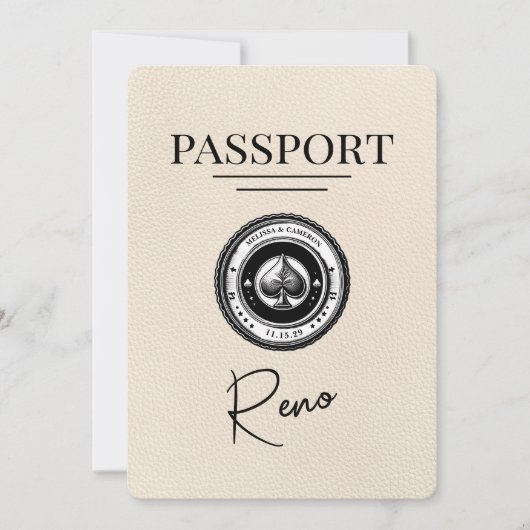 Ivory Reno Passport Bewaar de datum Save The Date (Voorkant)