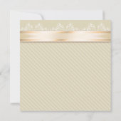 Ivory Ribbon Gold Stripes Wedding Invitation S2 Kaart (Achterkant)