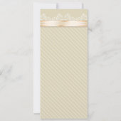 Ivory Ribbon Gold Stripes Wedding Invitation S4 Kaart (Achterkant)