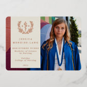 Ivory RN Asclepius Afstuderen Fotoaankondiging Folie Uitnodiging (Voorkant)