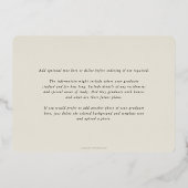 Ivory RN Caduceus Afstuderen Fotoaankondiging Folie Uitnodiging (Achterkant)