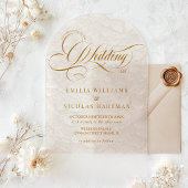 Ivory Romantische Calligrafie Bruiloft Acryl Uitnodigingen