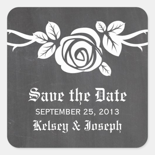 Ivory Roos Chalkboard Save the Date Stickers (Voorkant)