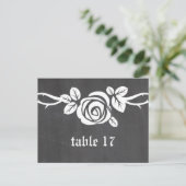 Ivory Roos Chalkboard Table Number Briefkaart (Staand voorkant)