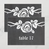 Ivory Roos Chalkboard Table Number Briefkaart (Voorkant / Achterkant)
